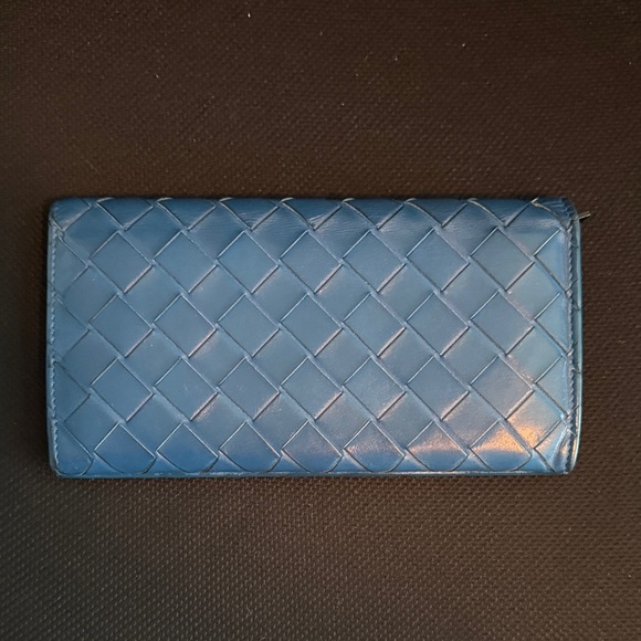 💫Bottega Veneta Elegant Blue Woven Women's Long Bifold Wallet💫 - Picture 3 of 6